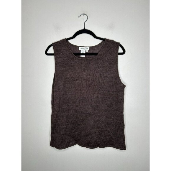 Coldwater Creek Sweater Tank Top Brown Sleeveless Size Large NWT - Picture 2 of 10